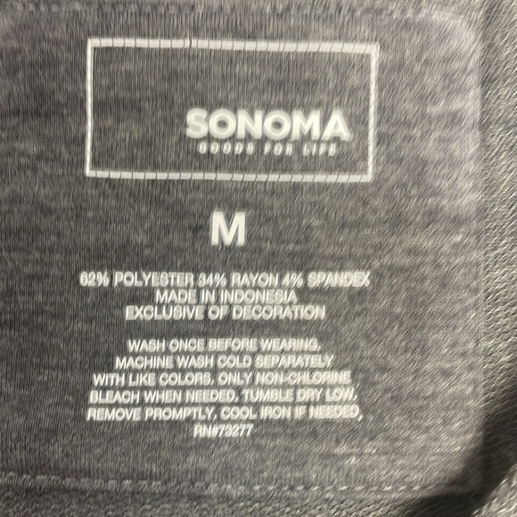 Sonoma The Supersoft Top Short Cuffed Sleeve Gray Ombre M - Picture 13 of 15